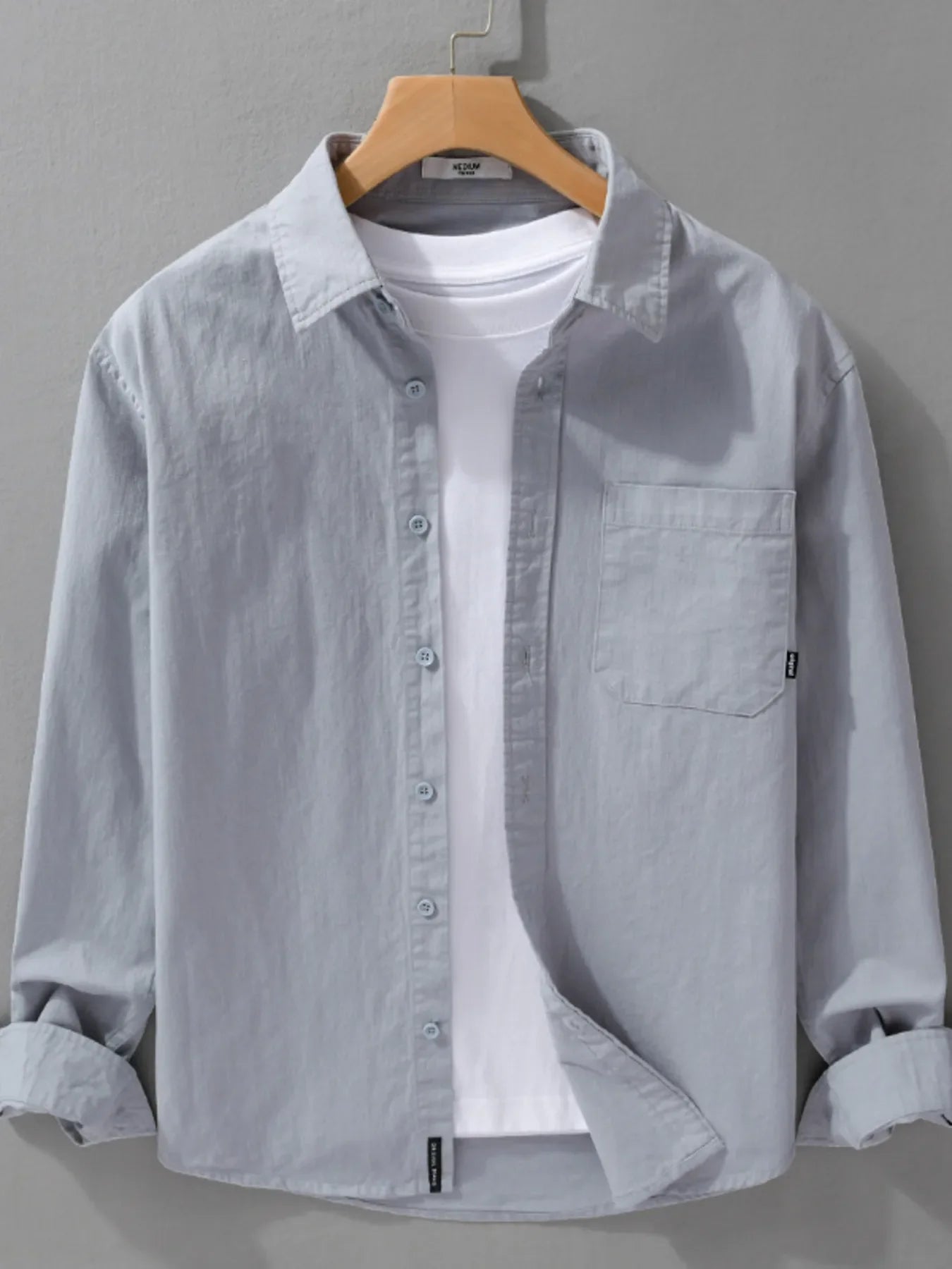 Men's Plus Size Button Up Long Sleeve Shirt
