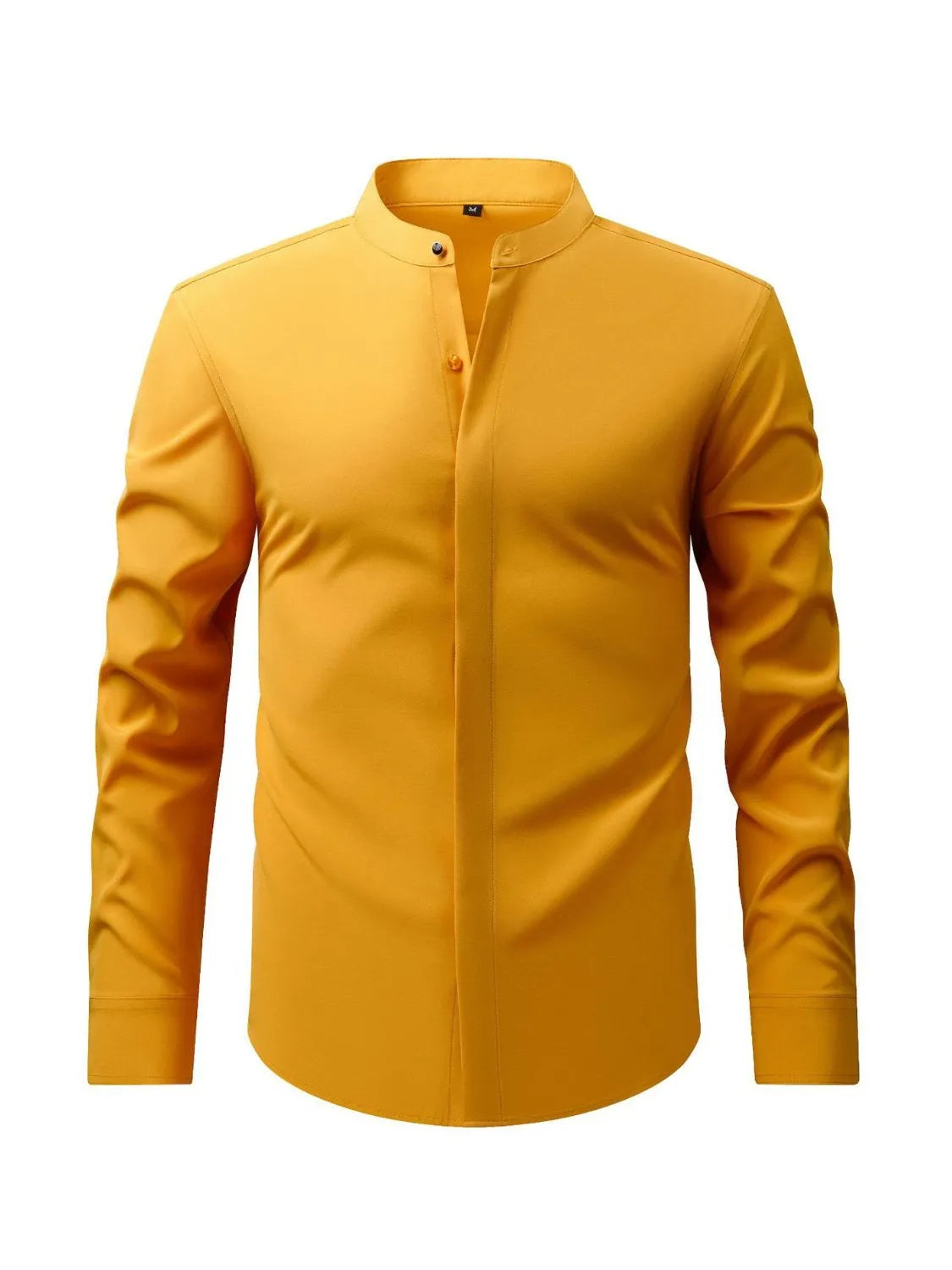 Men's Full Size Stand Collar Button Down Shirt Plus Size