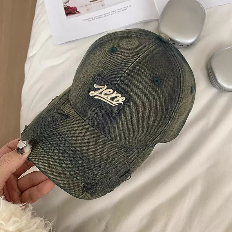 Distressed Washed Cotton Baseball Cap