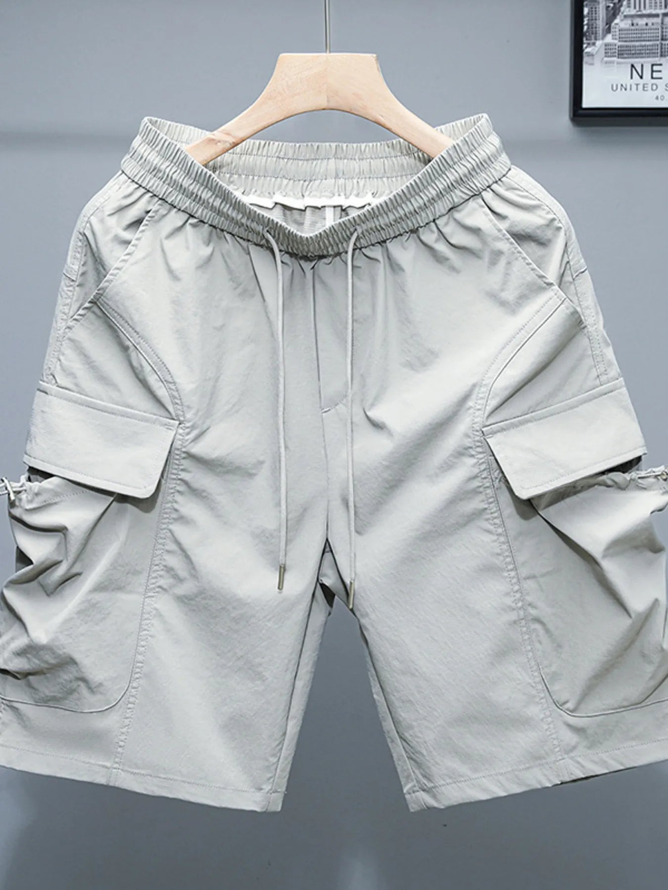 Men's Plus Size Drawstring Cargo Shorts