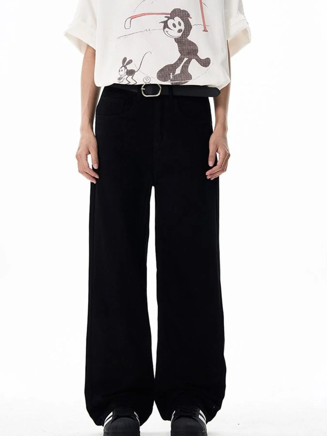 Men's Washed Wide-Leg Cargo Pants