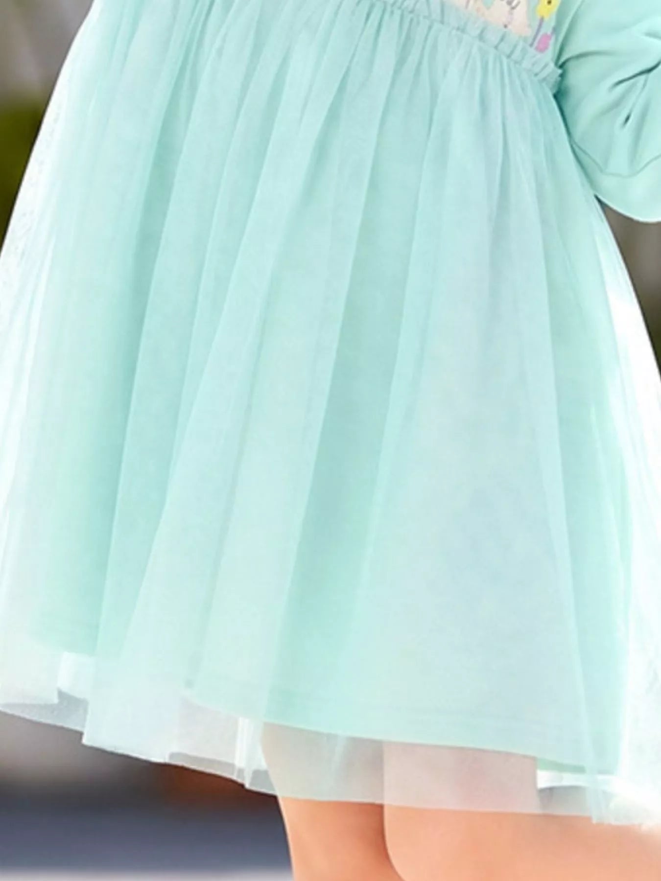 Children's Bunny Round Neck Tulle Dress