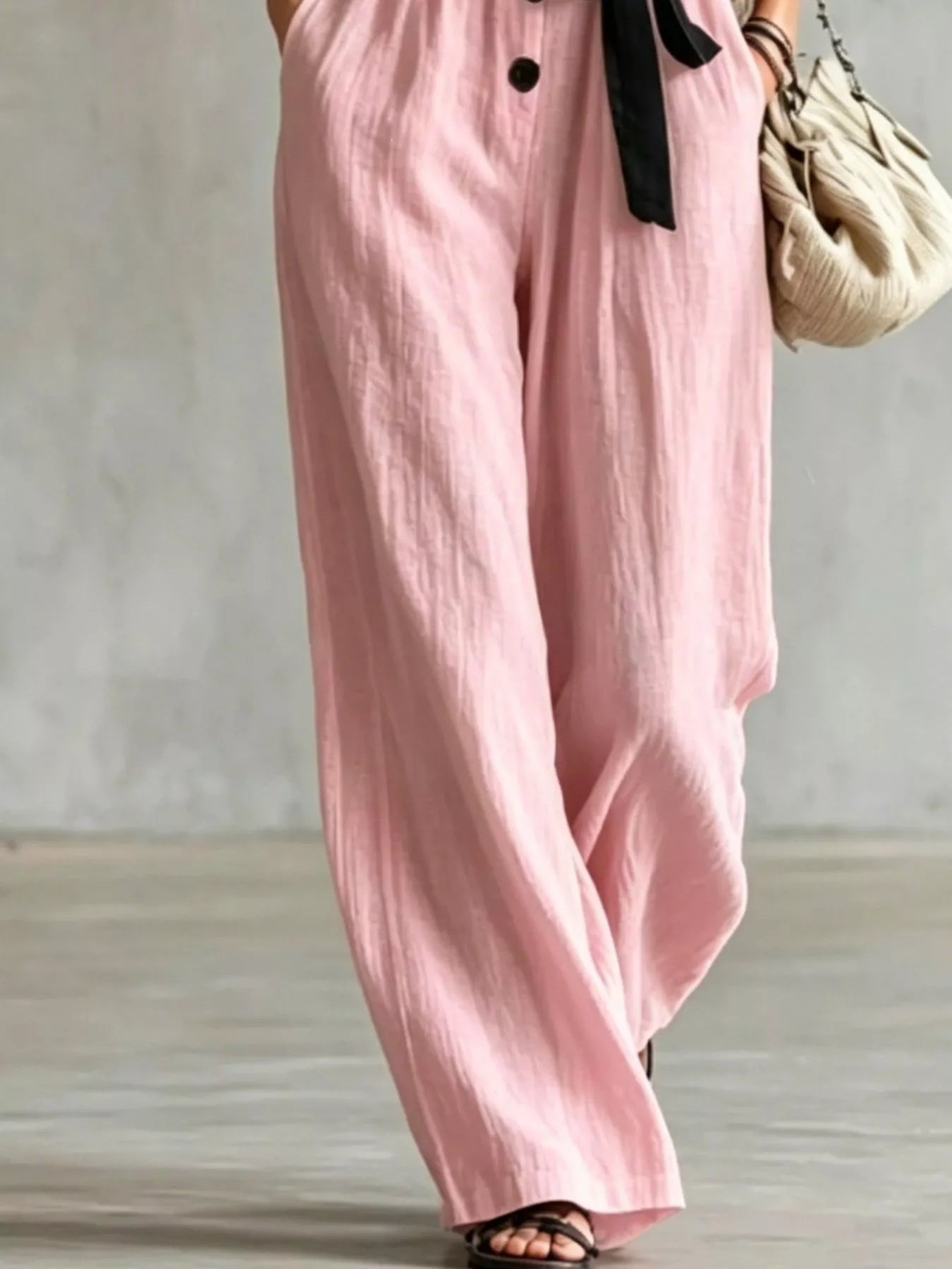 Lace Trim Sleeveless Wide Leg Jumpsuit