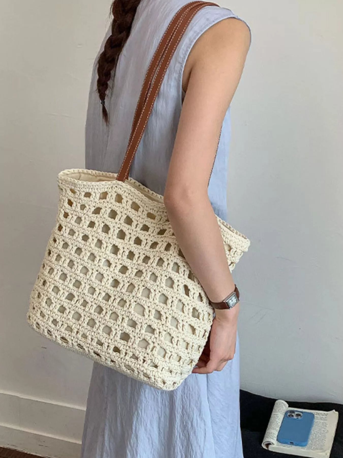 Woven Straw Handbag