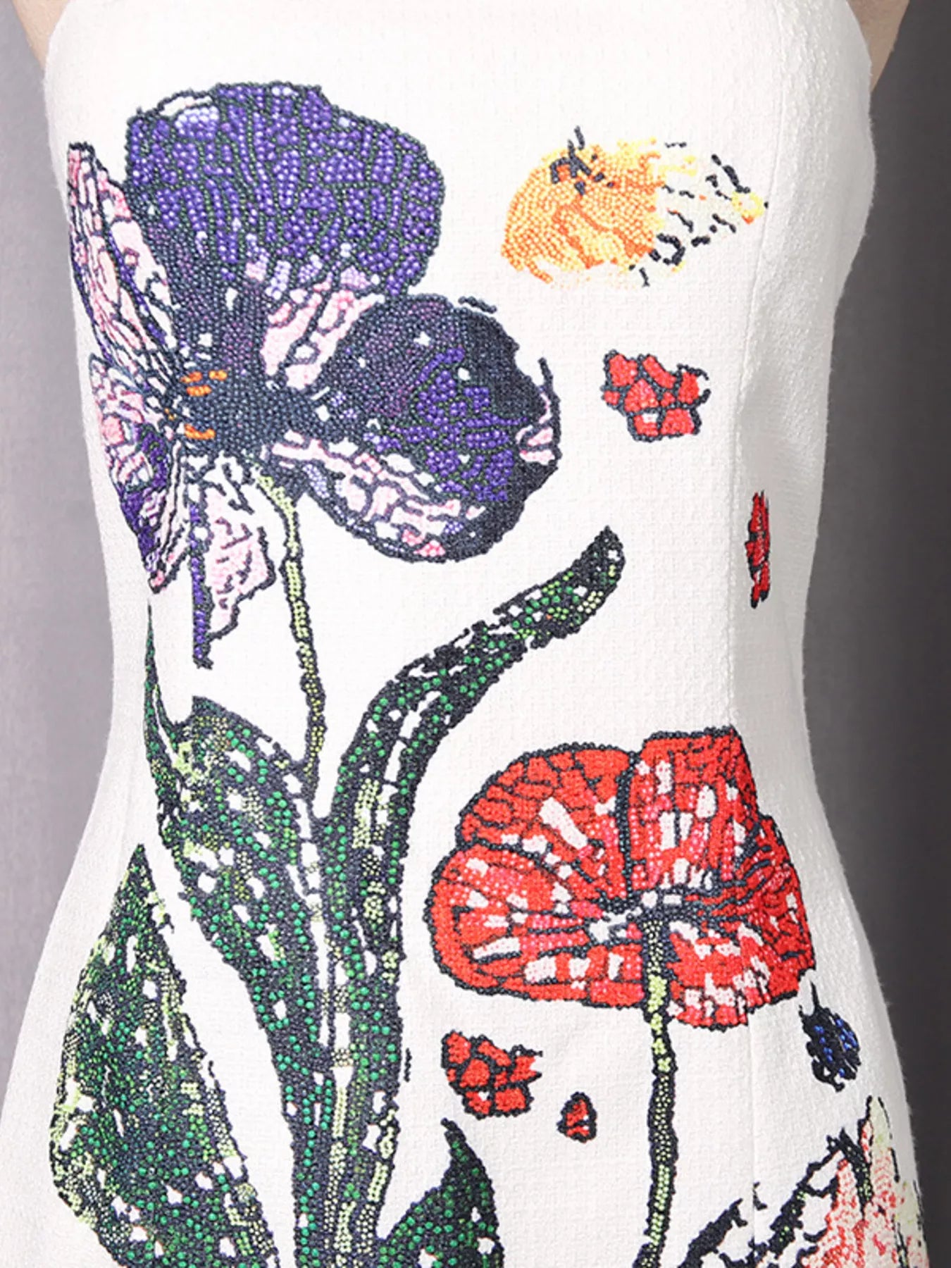 Strapless Floral Mini Dress