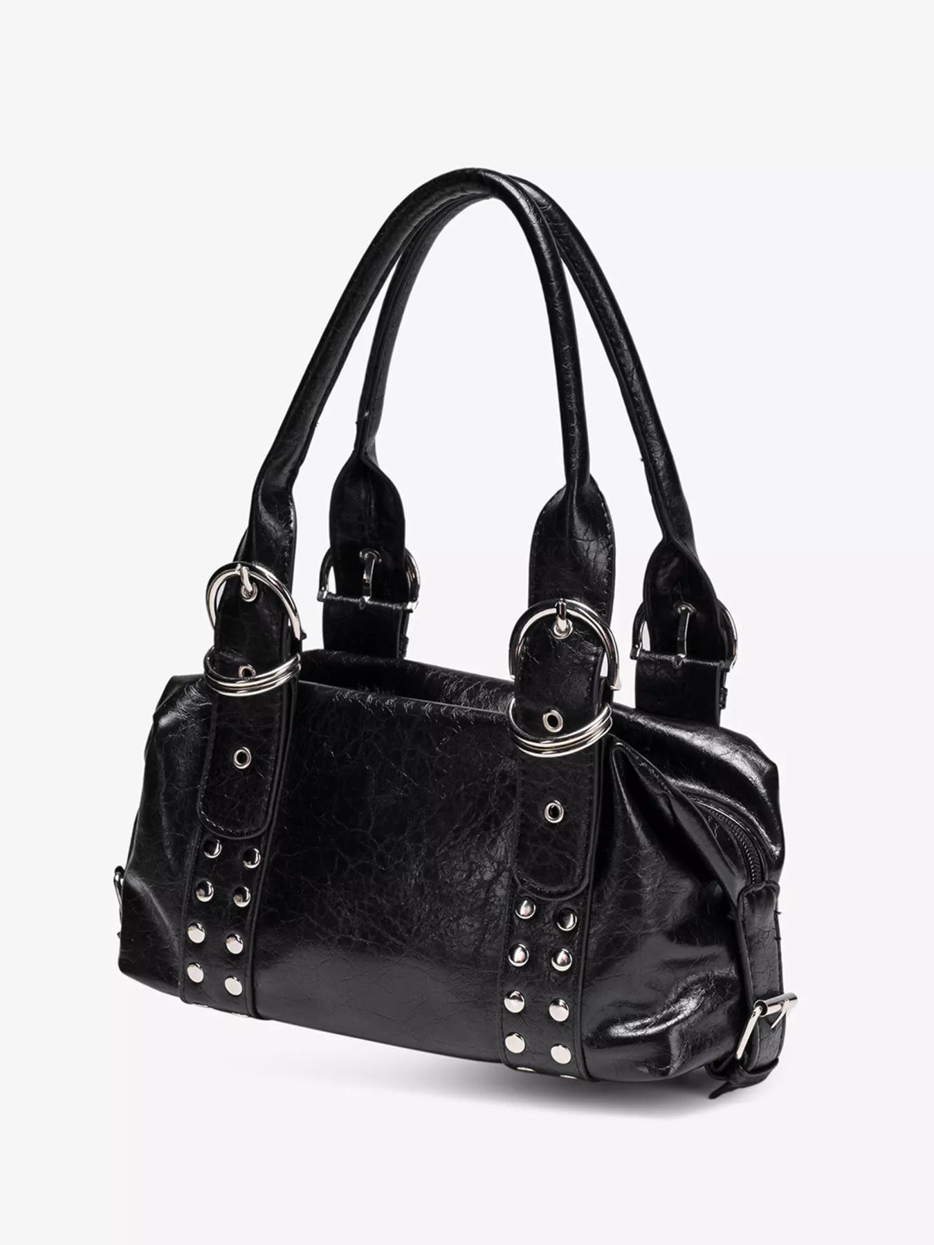 Studded Buckle Accent Handbag