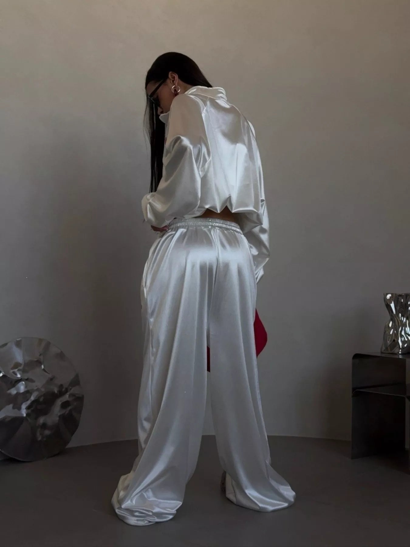 Zip Up Raglan Sleeve Jacket and Pants Set