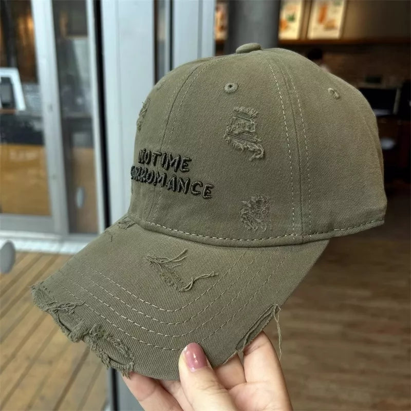Distressed Embroidered Baseball Cap