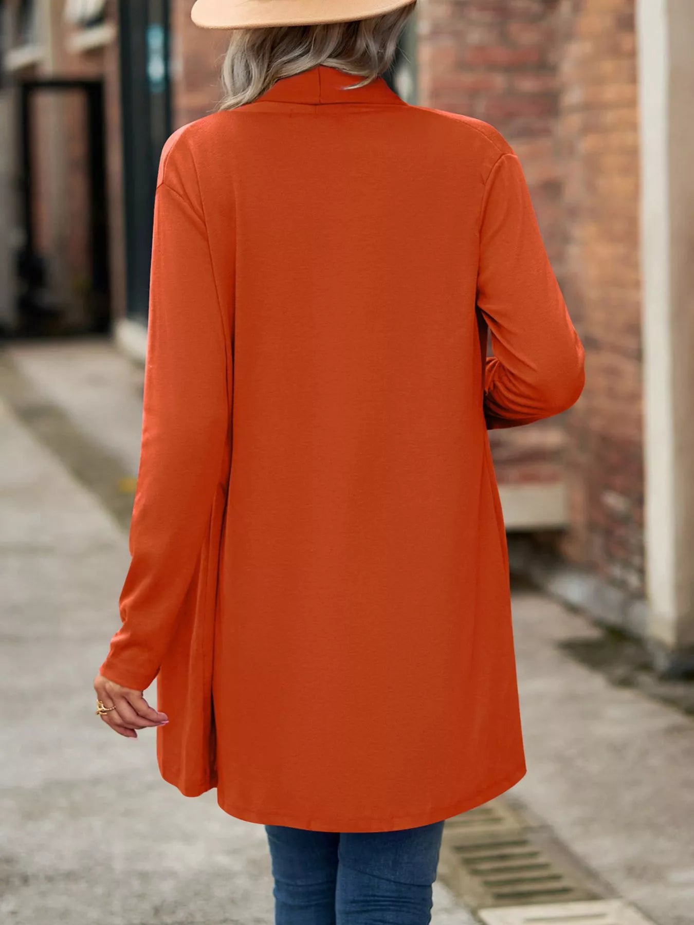 Open-Front Dropped Shoulder Cardigan