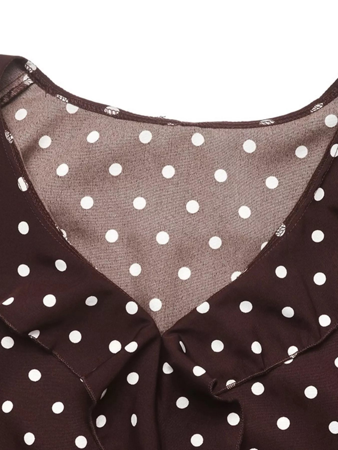 Polka Dot Ruffled V-Neck Bodysuit