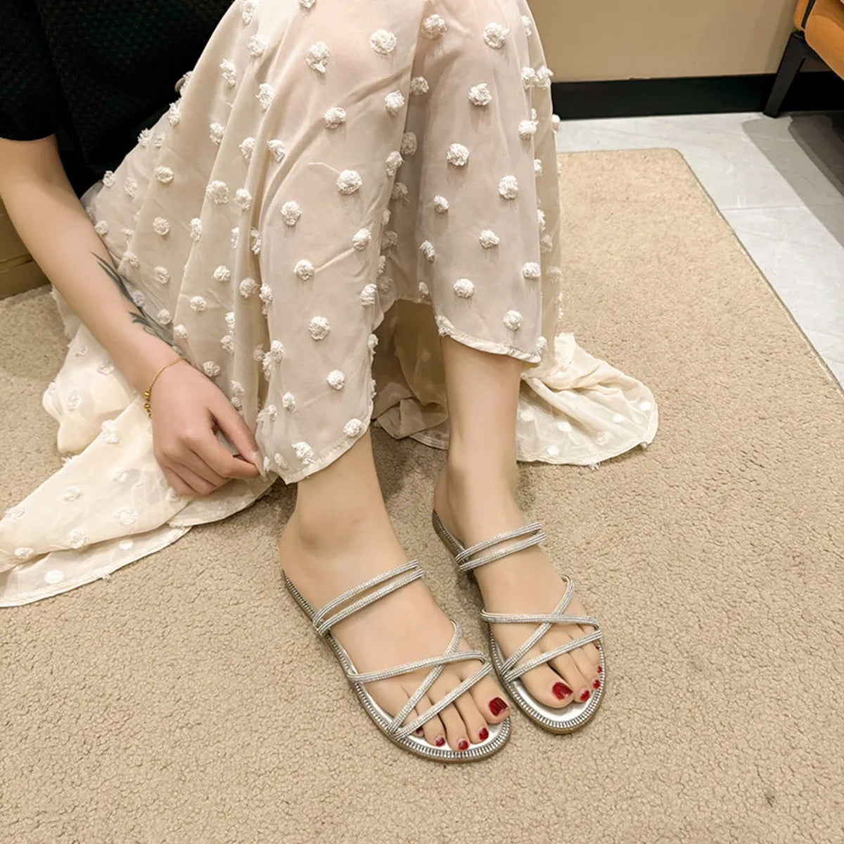 Open Toe Flats Sandals