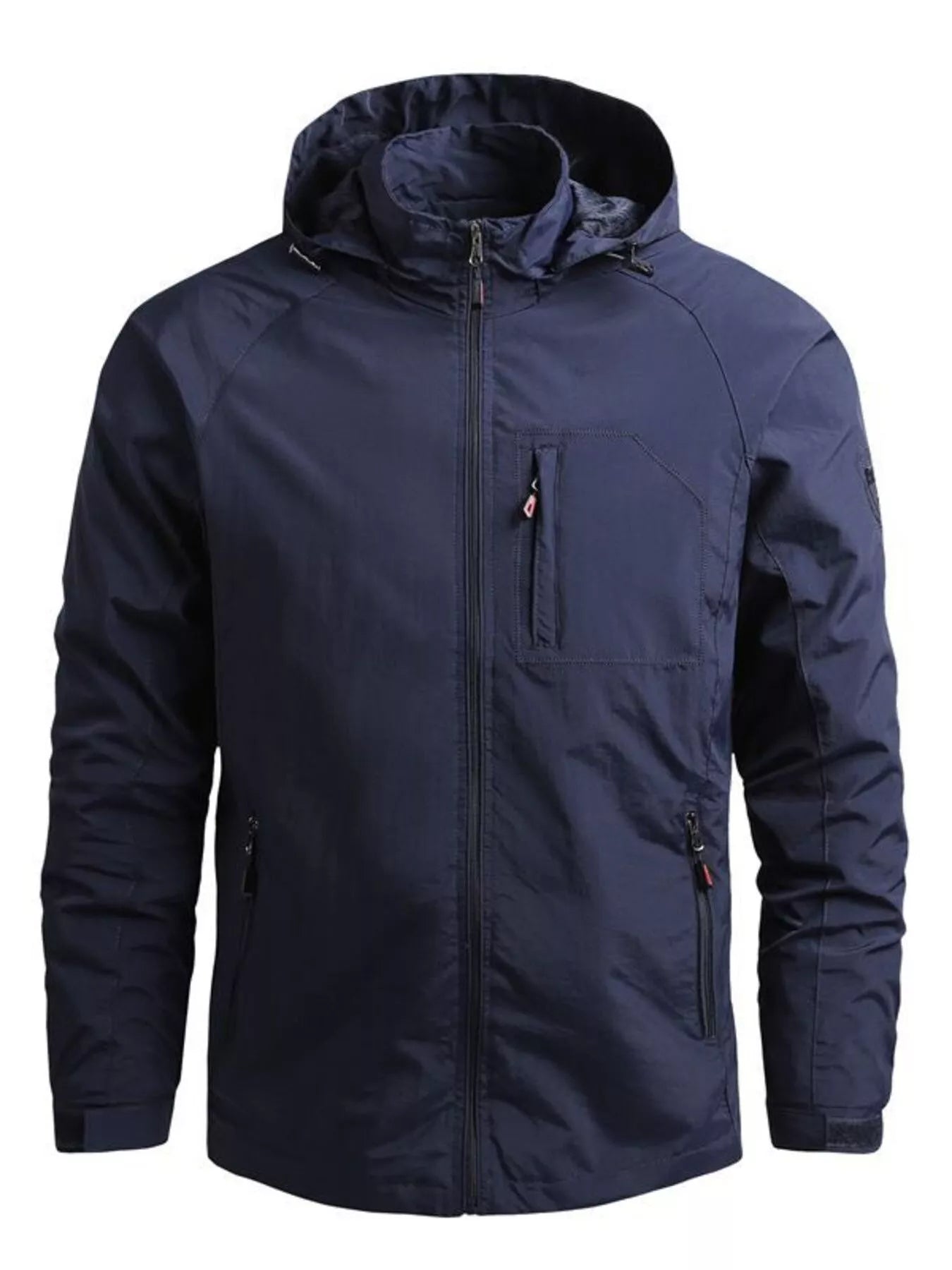 Men's Plus Size Zip Up Long Sleeve Hooded Jacket
