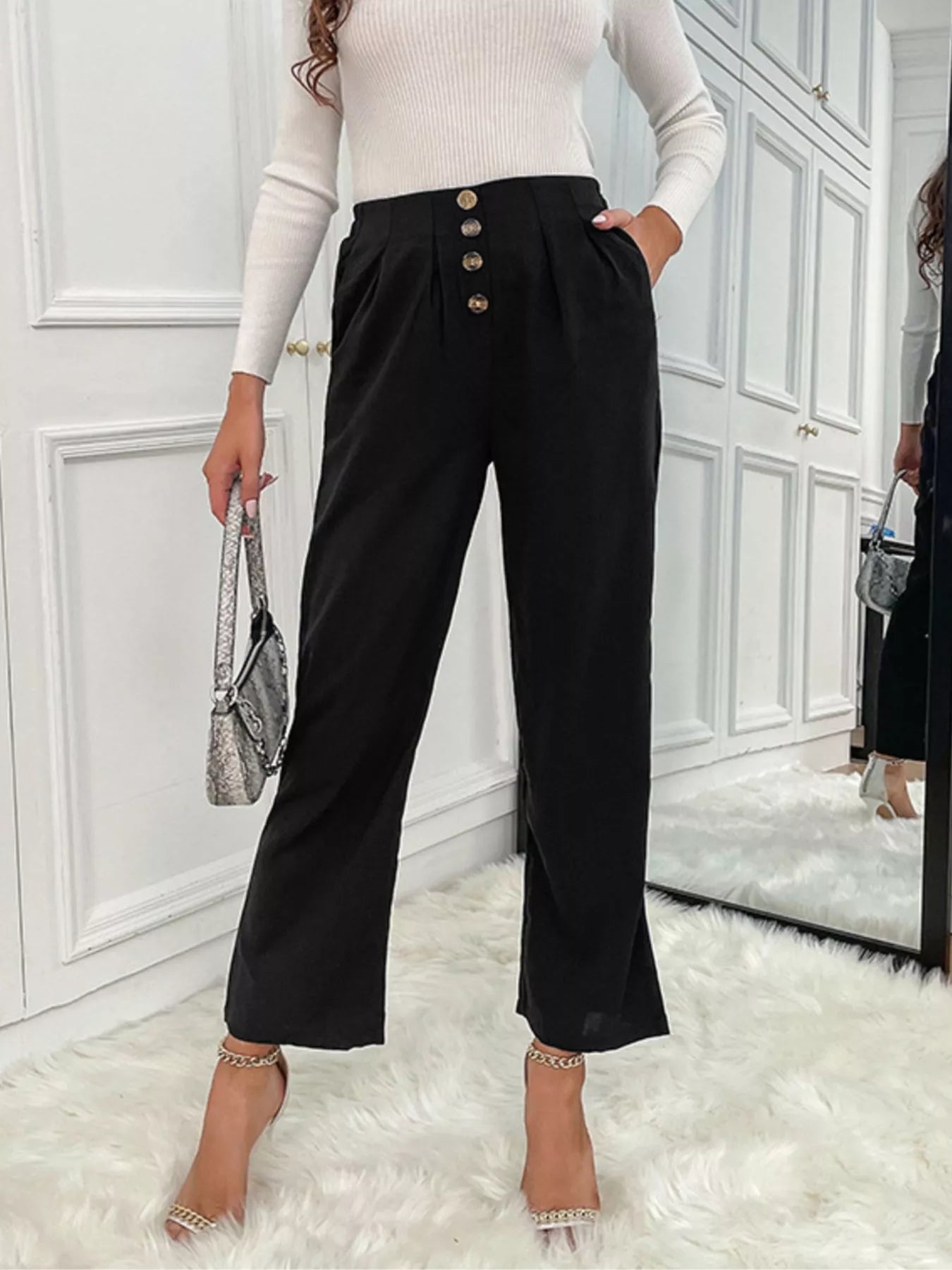 High Waist Wide Leg Pants
