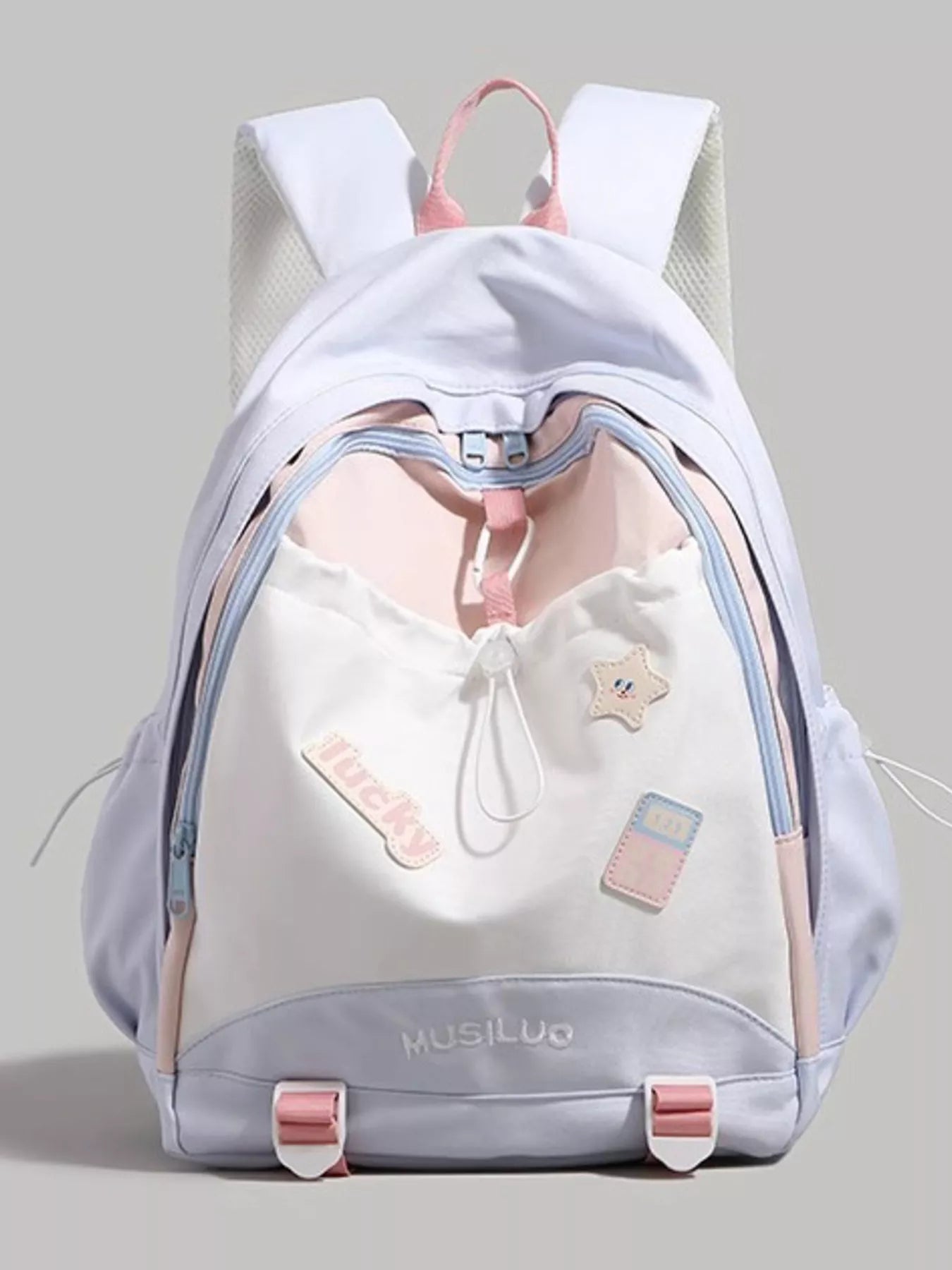 Drawstring Contrast Backpack Bag