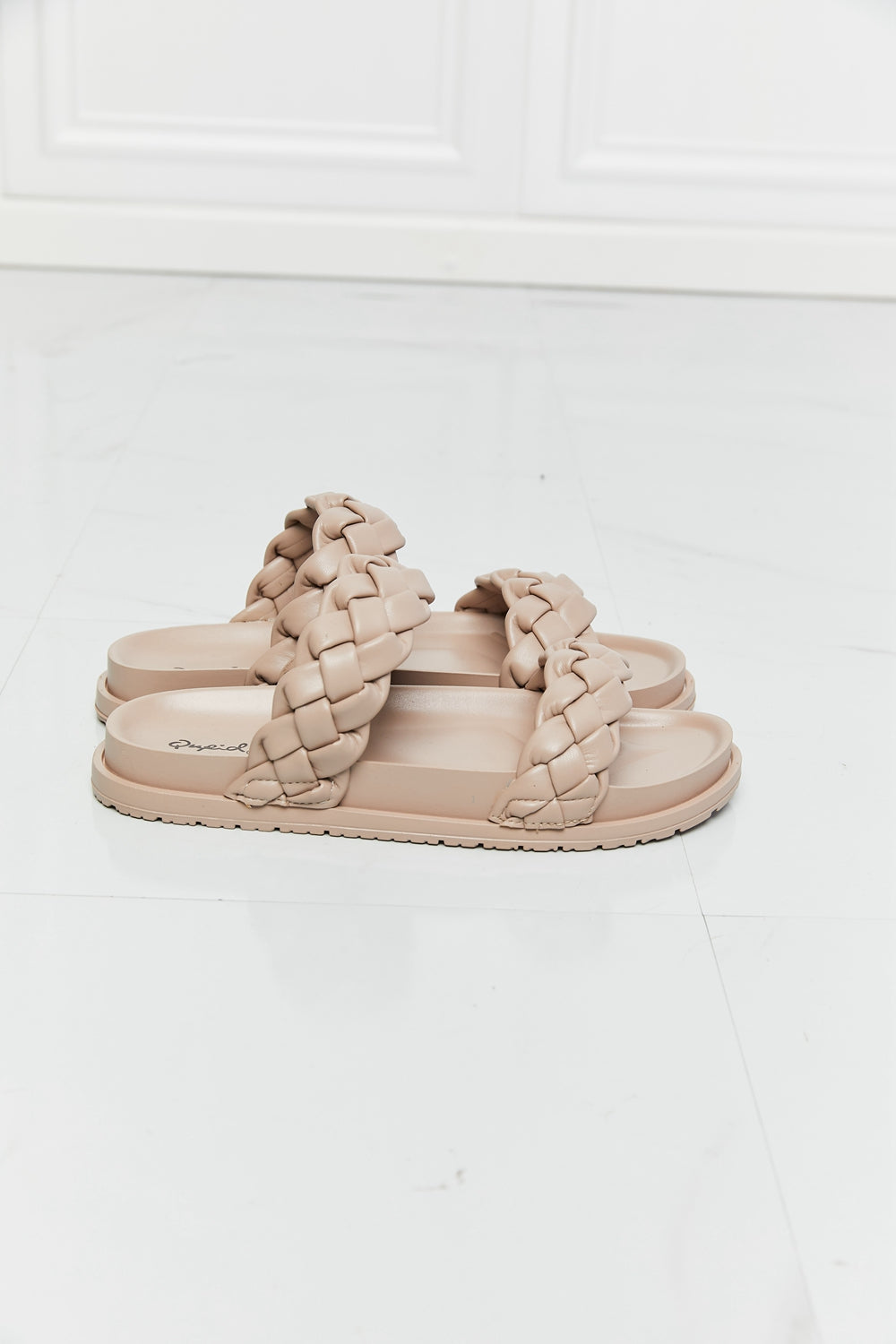 Qupid Braided Open Toe Slippers