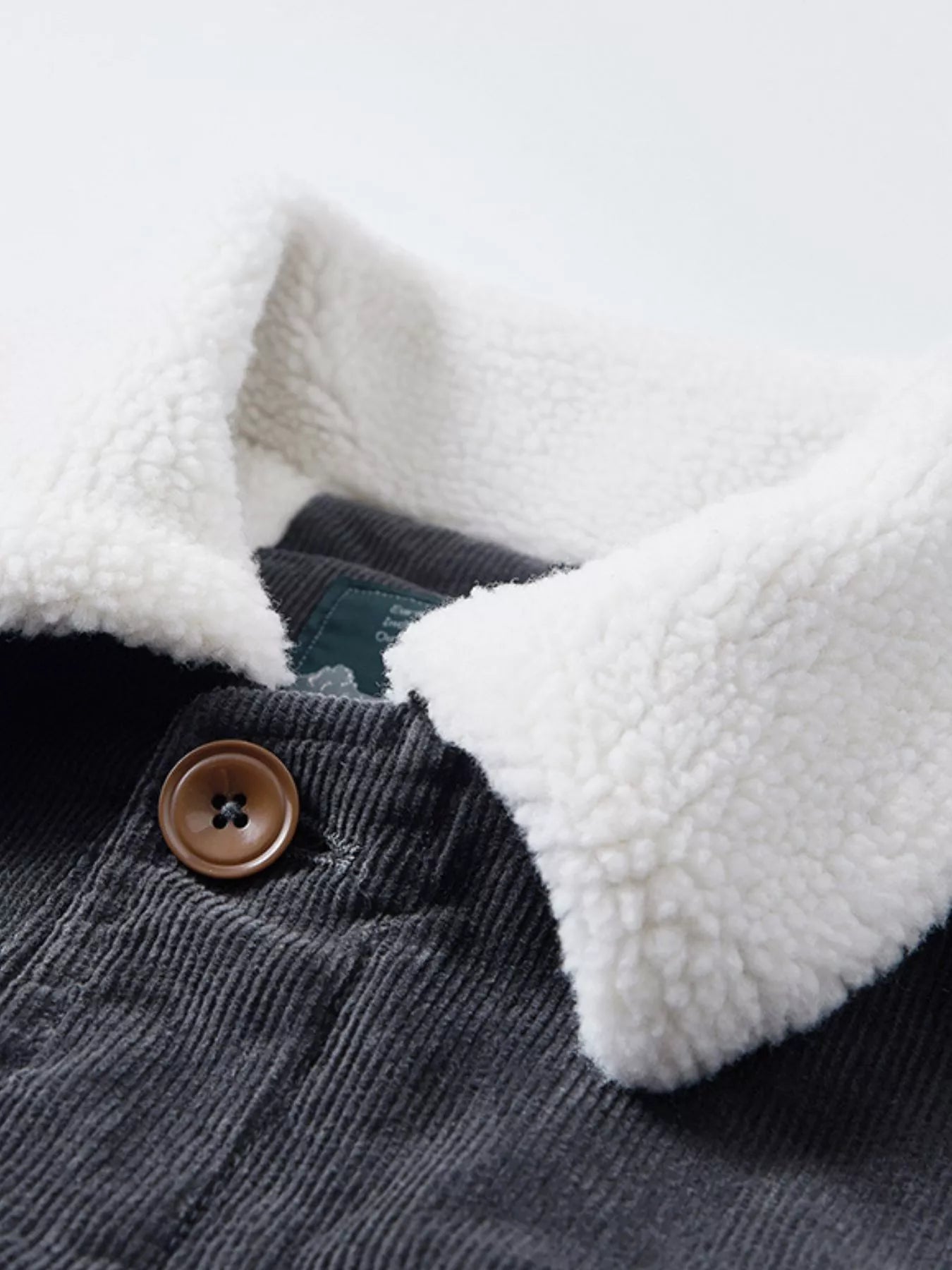 Men's Plus Size Sherpa Corduroy Button Up Jacket