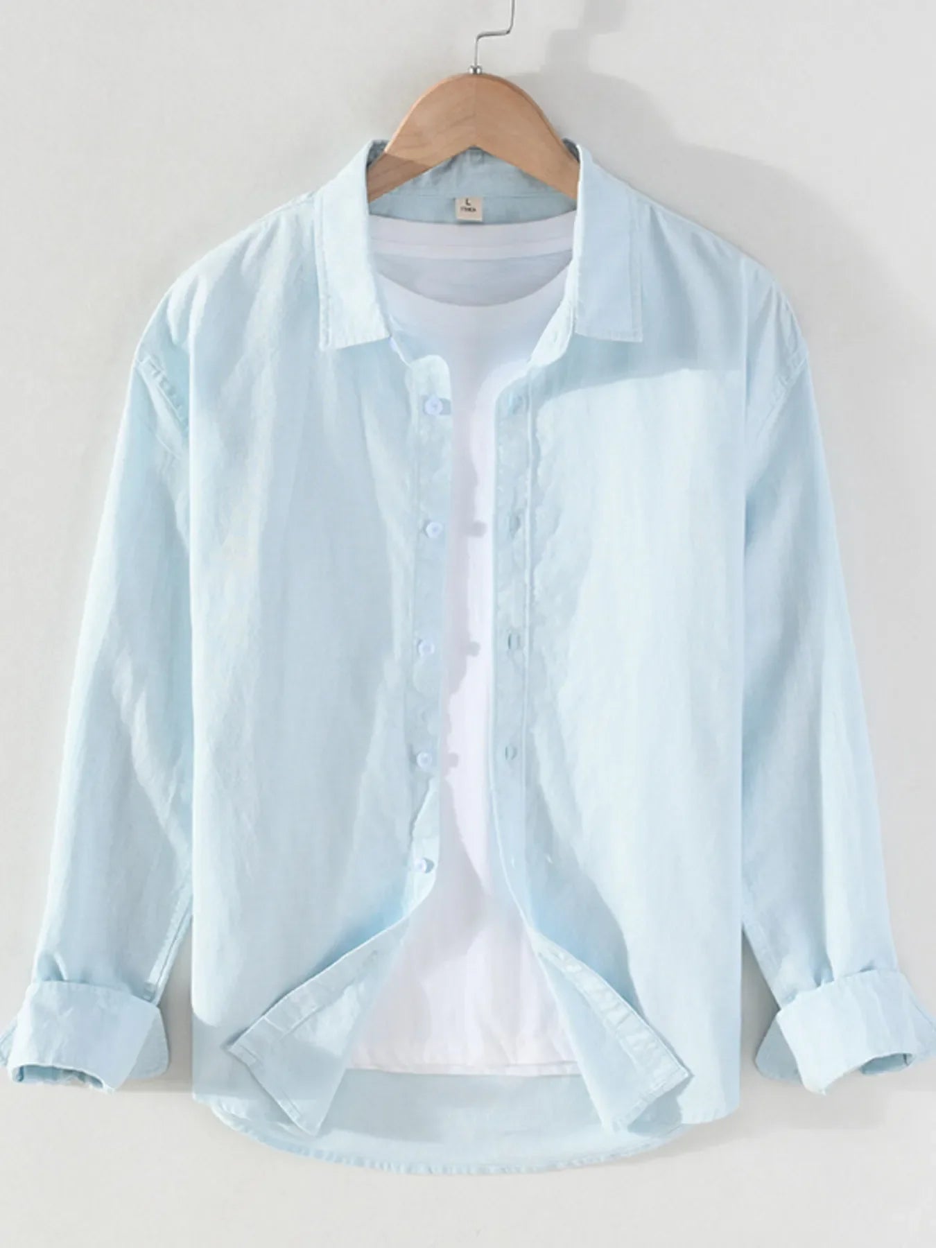 Men's Full Size Casual Long Sleeve Button-Up Shirt Plus Size