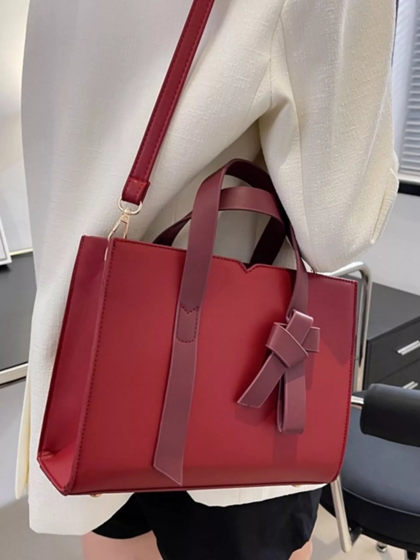 Faux Leather Tote Bag