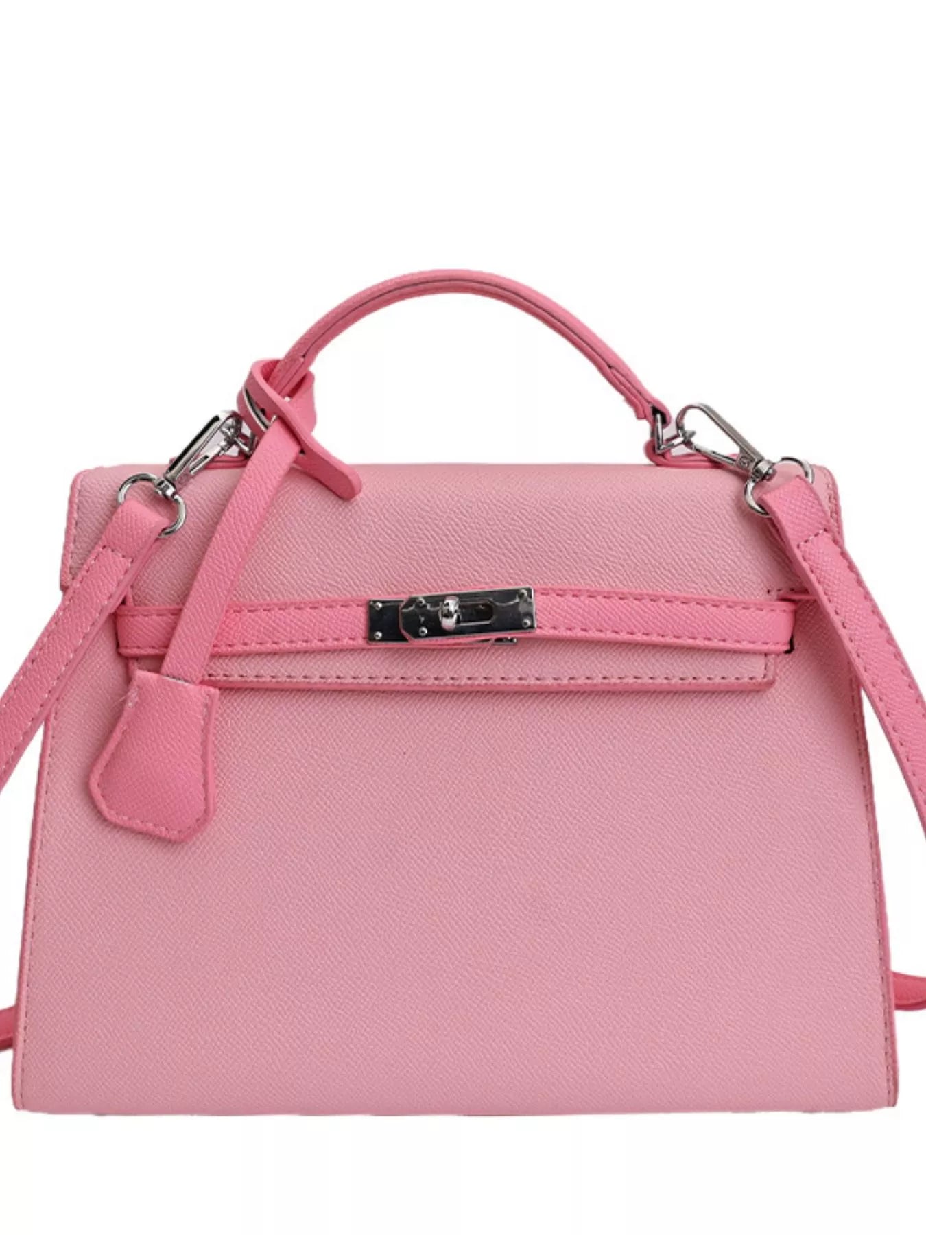 Contrast Trimmed Top-Handle Crossbody Bag