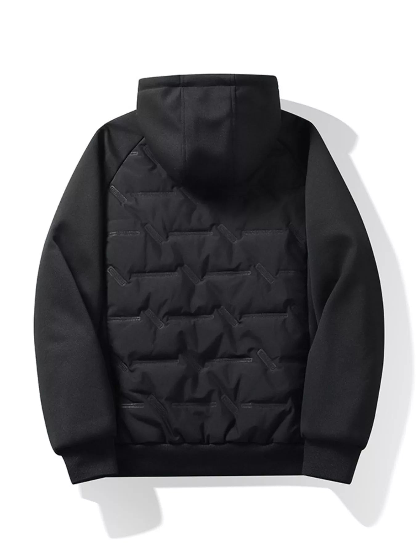 Men's Plus Size Hooded Padded Front Zip-Up Jacket