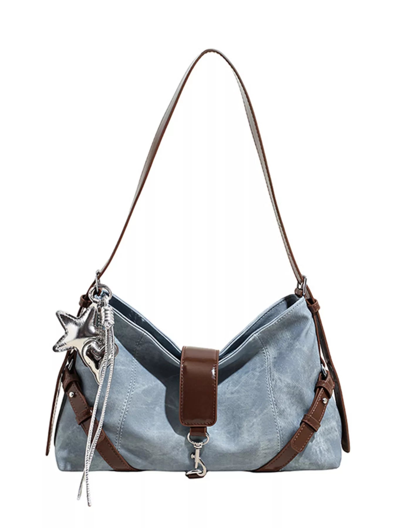 Vintage Wash Crossbody Bag with Leather Accents