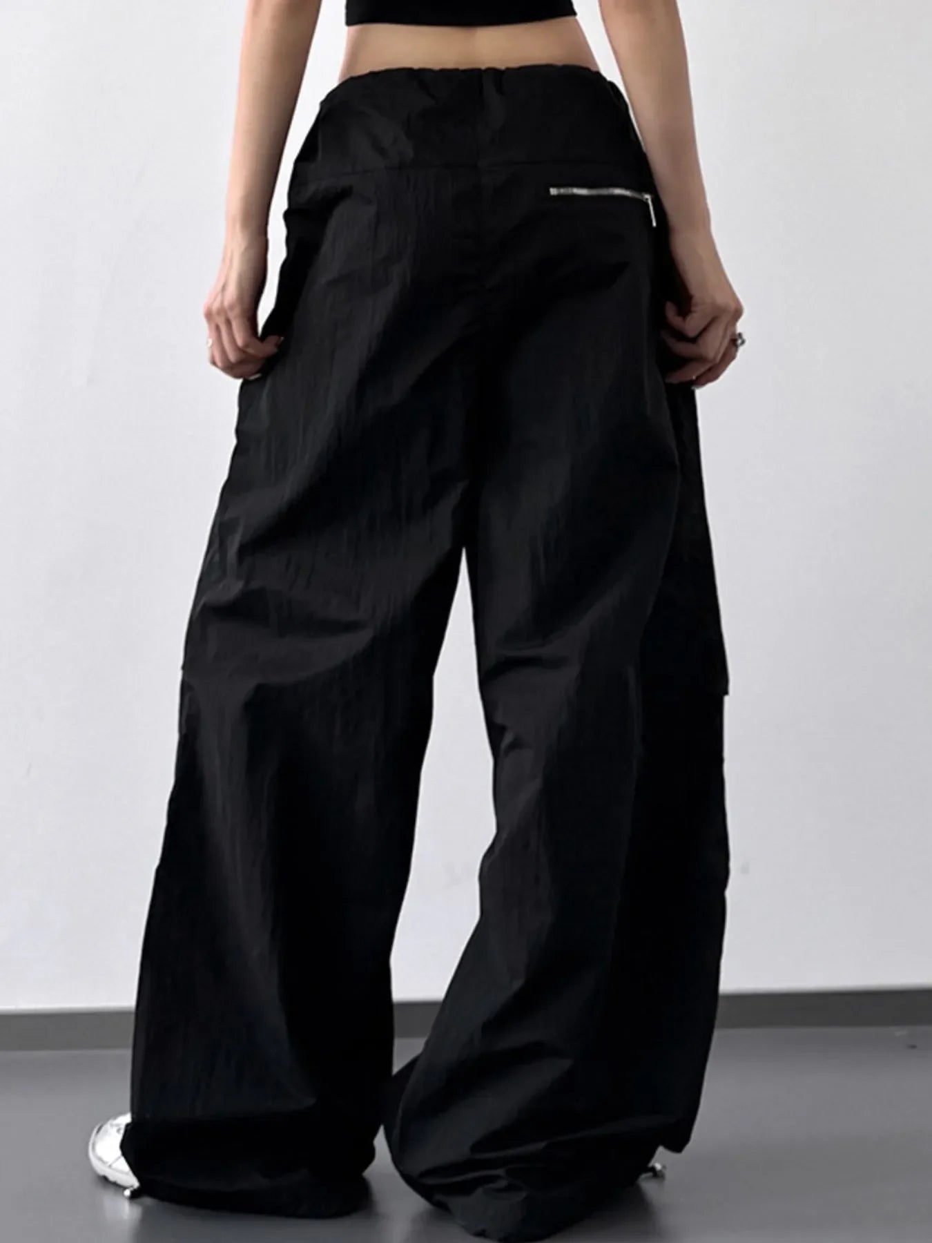 Drawstring Wide Leg Cargo Pants