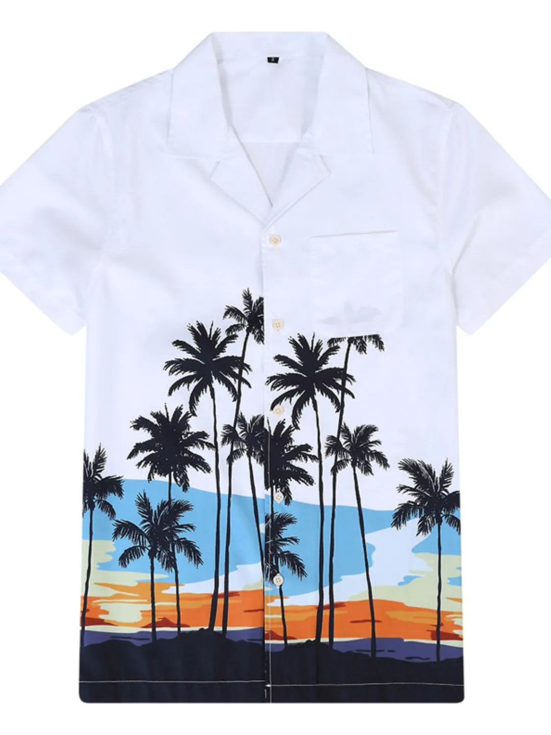 Men's Hawaiian Print Short Sleeve Button Down Shirt