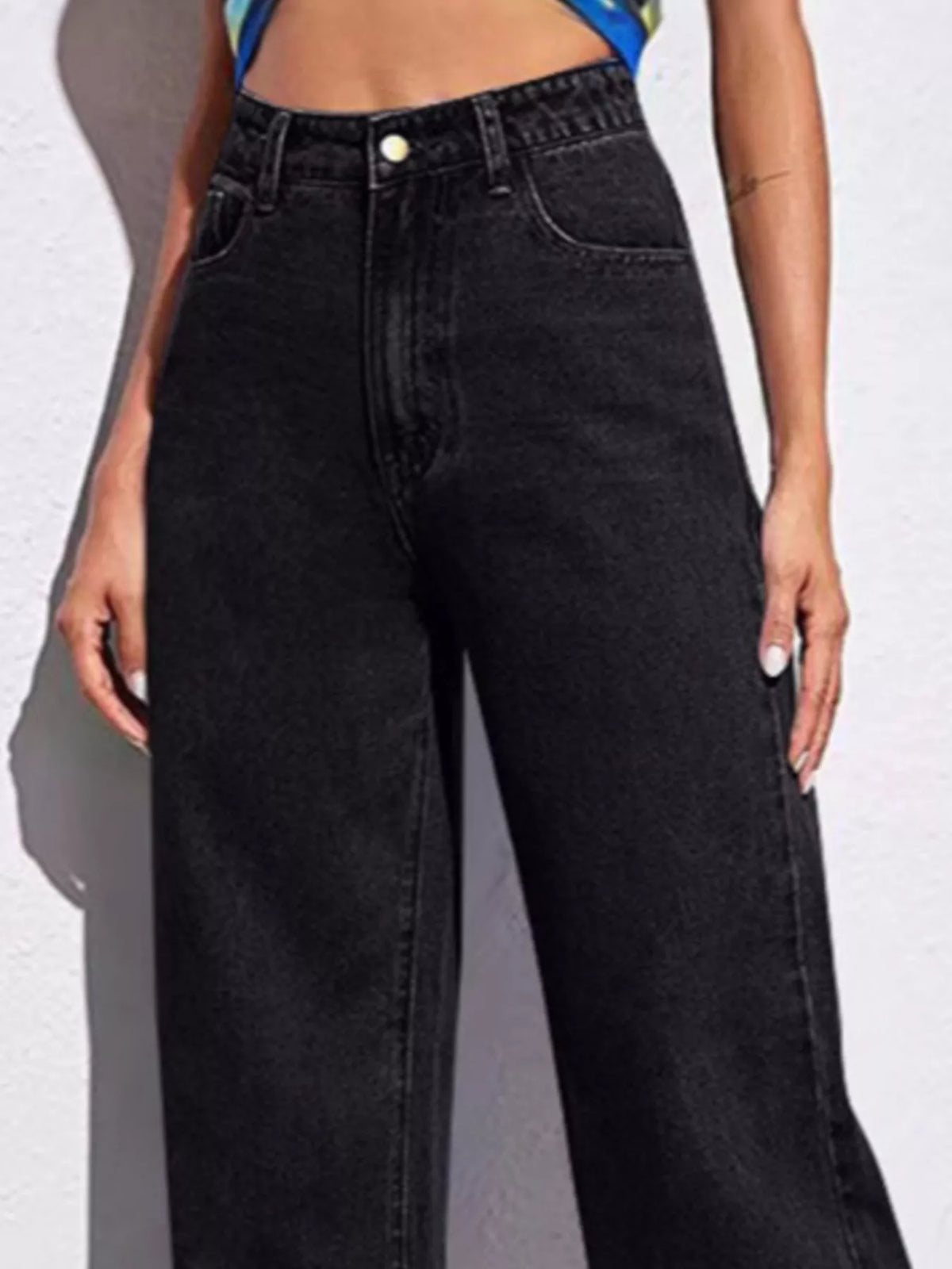 Full Size High-Waisted Wide-Leg Jeans Plus Size