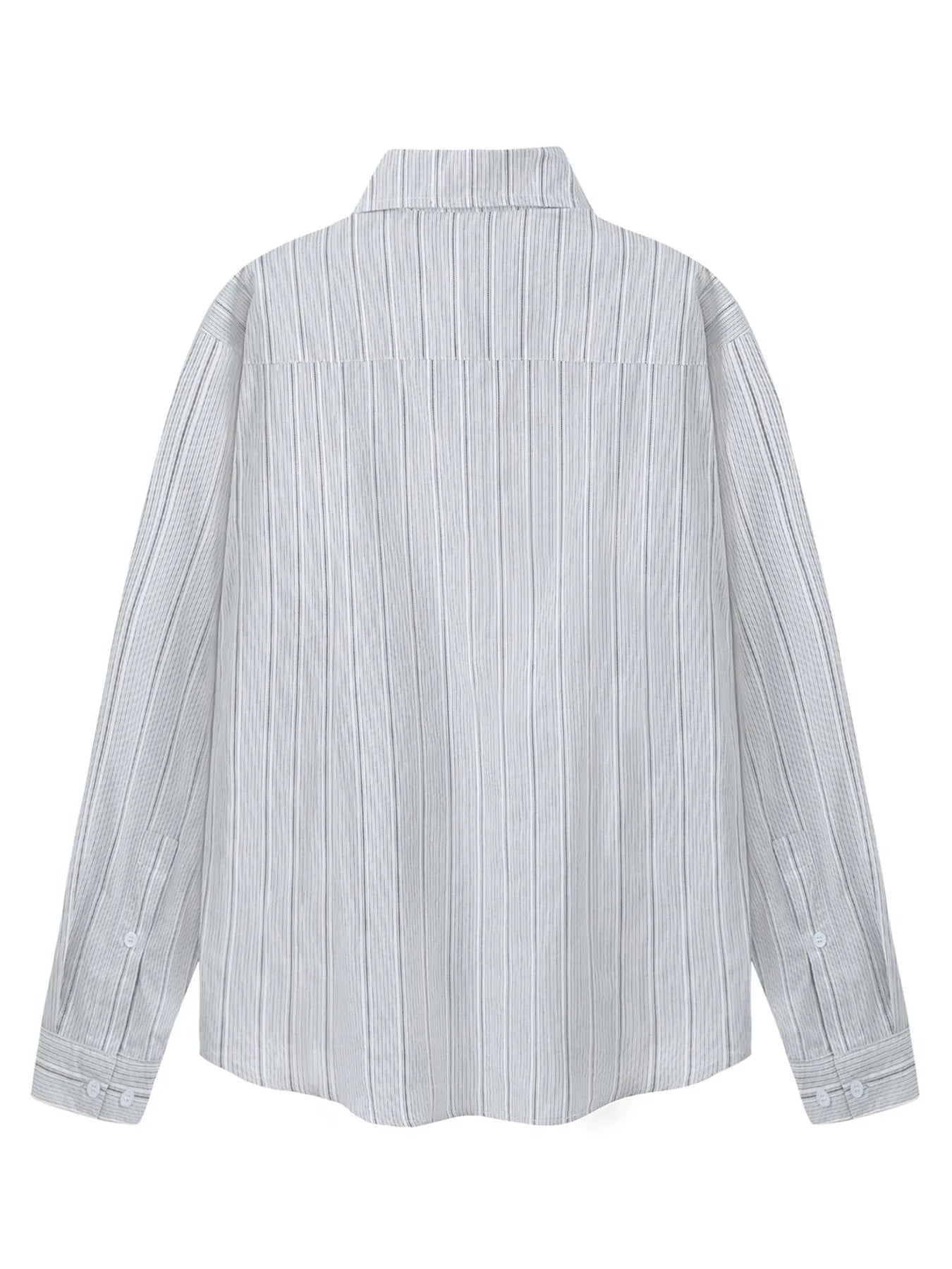 Men's Striped Button Up Long Sleeve Shirt