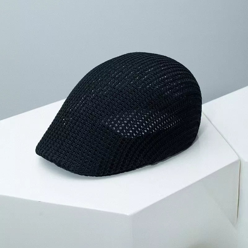 Striped Breathable Beret Hat