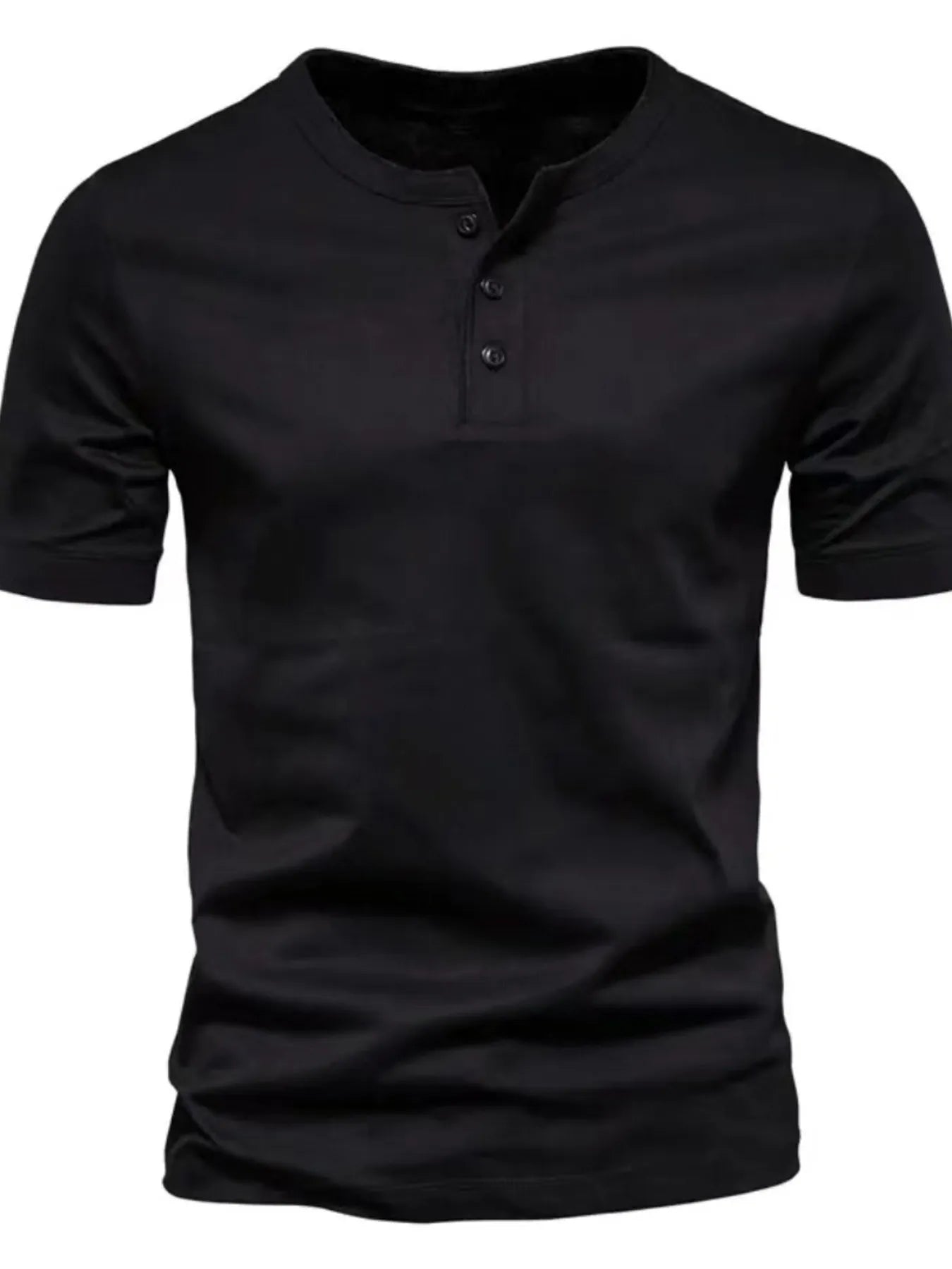 Men's Full Size Button Detail Short Sleeve Top Plus Size