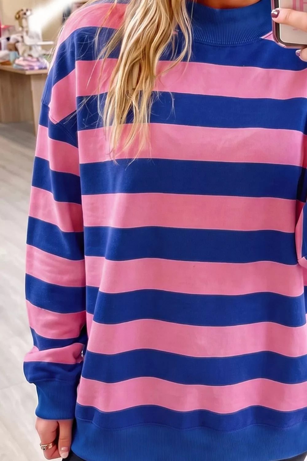 Striped Crew Neck Sweatshirt