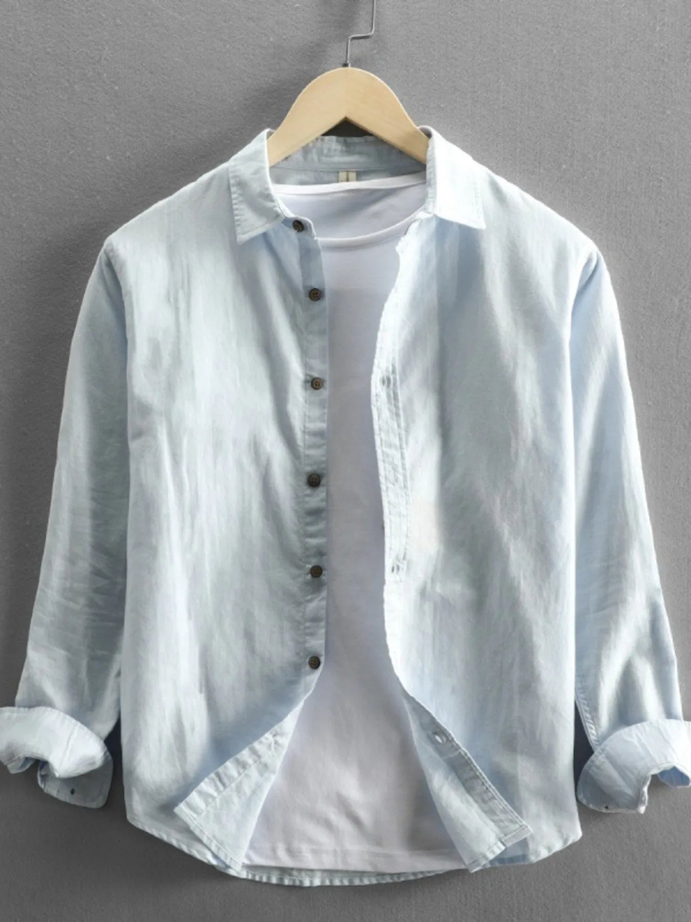 Men's Plus Size Button Up Long Sleeve Shirt