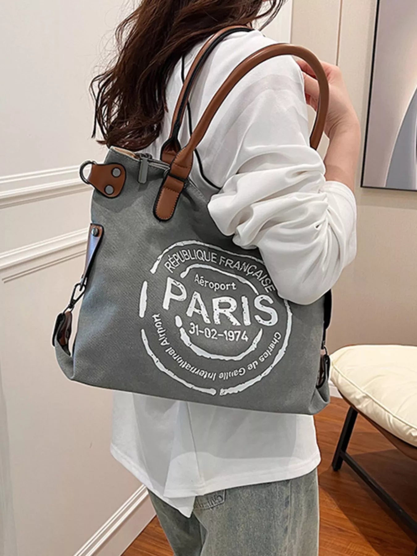 Lightweight Letter Graphic Handbag