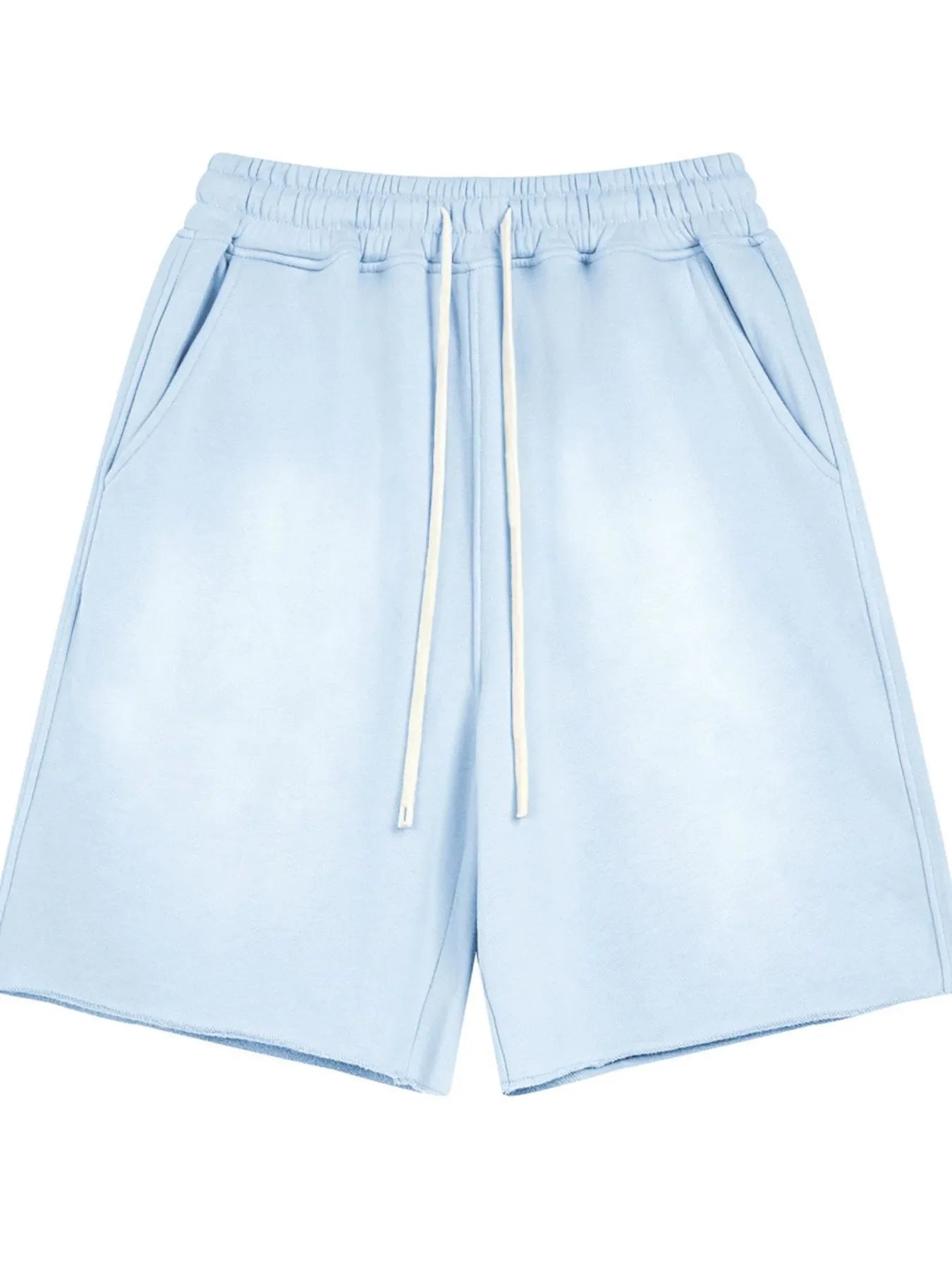 Men's Raw Edge Drawstring Casual Shorts