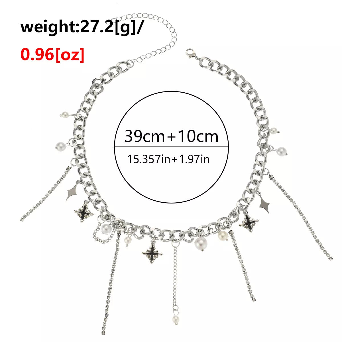 Tassel Star‑Moon Synthetic Pearl Pendant Choker