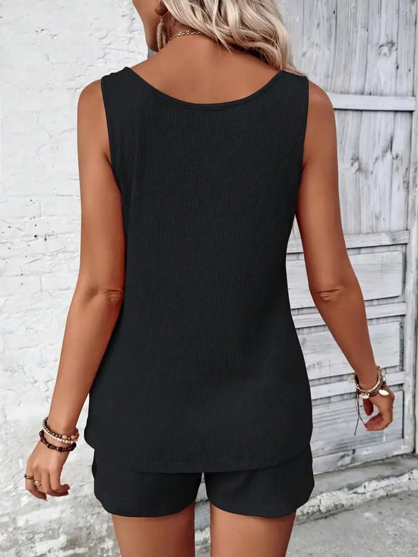 Scoop Neck Tank and Shorts Set