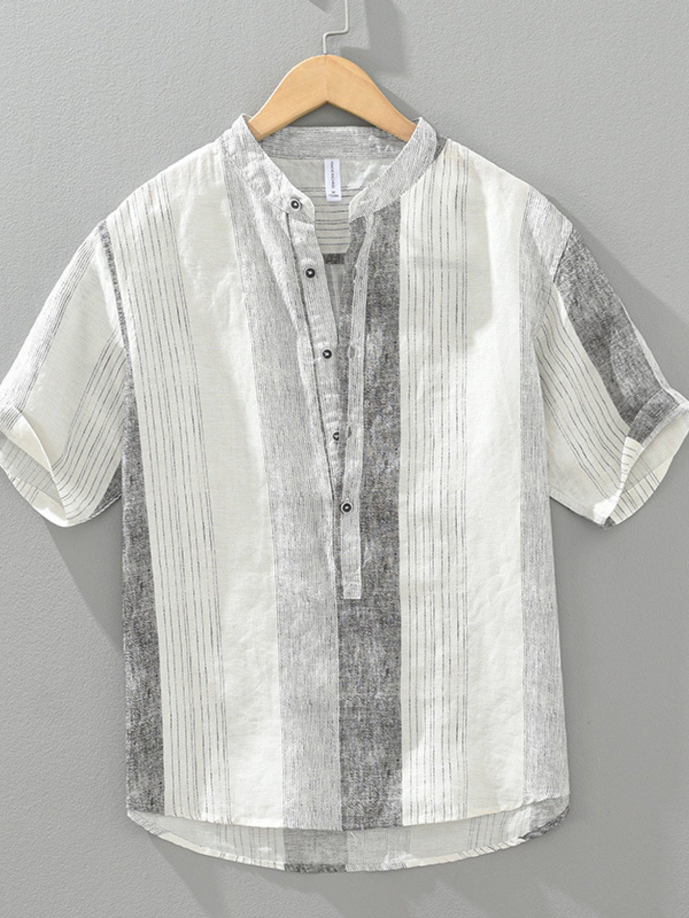 Men's Plus Size Casual Color Block Short Sleeve Shirt