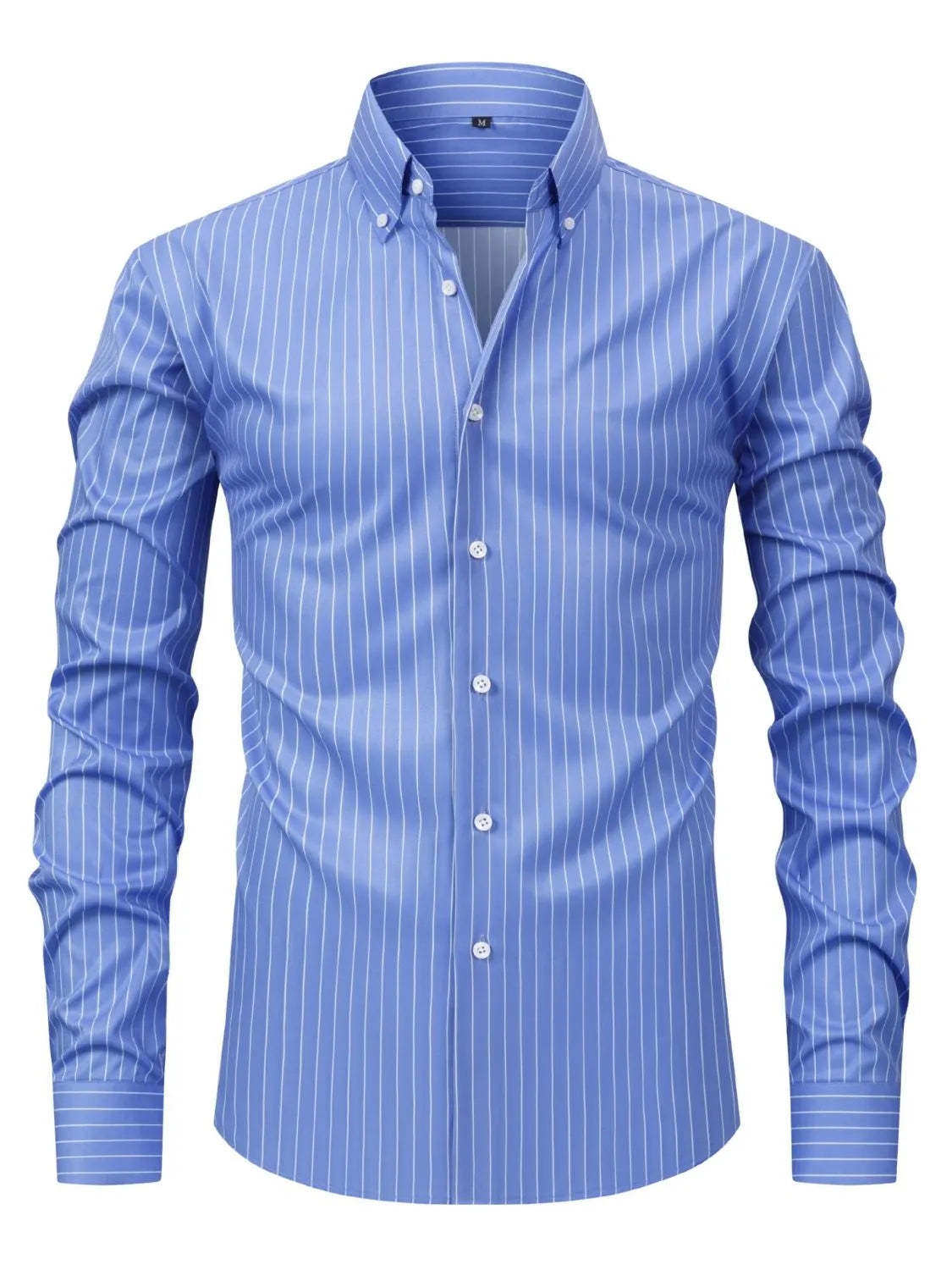 Men's Full Size Striped Button-Down Shirt Plus Size