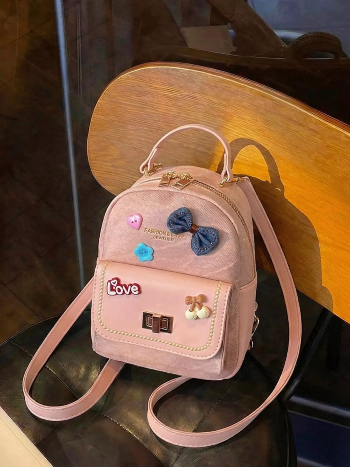 PU Leather Backpack Bag