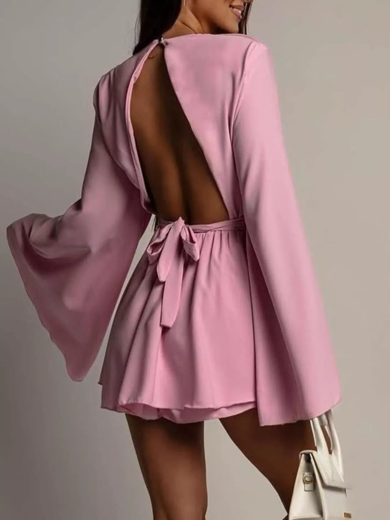 Flare Sleeve Mini Dress