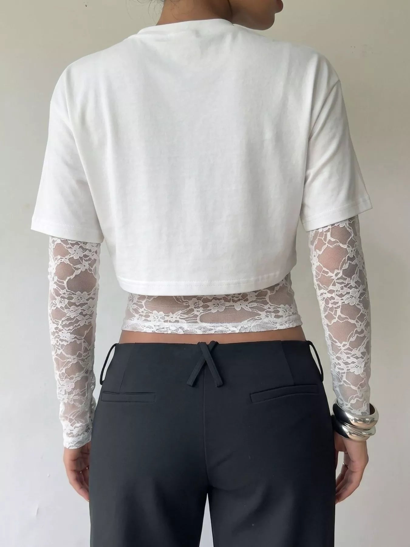 Lace Patchwork Short Sleeve T-Shirt
