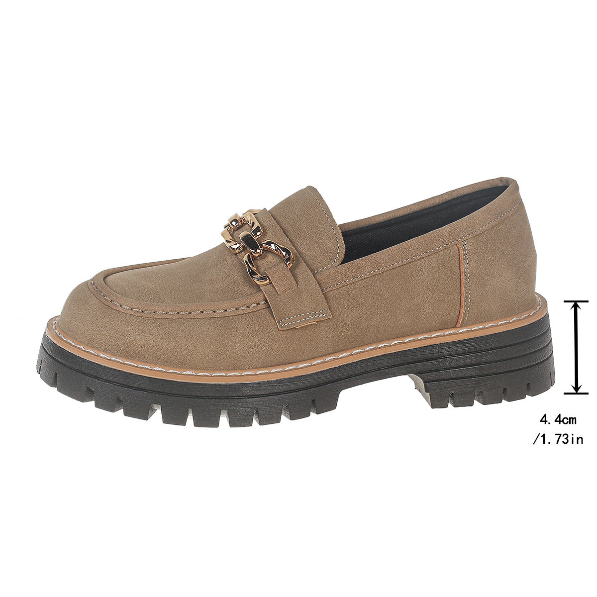 Women's British-Style Chunky Block Heel Low-Top Shoes