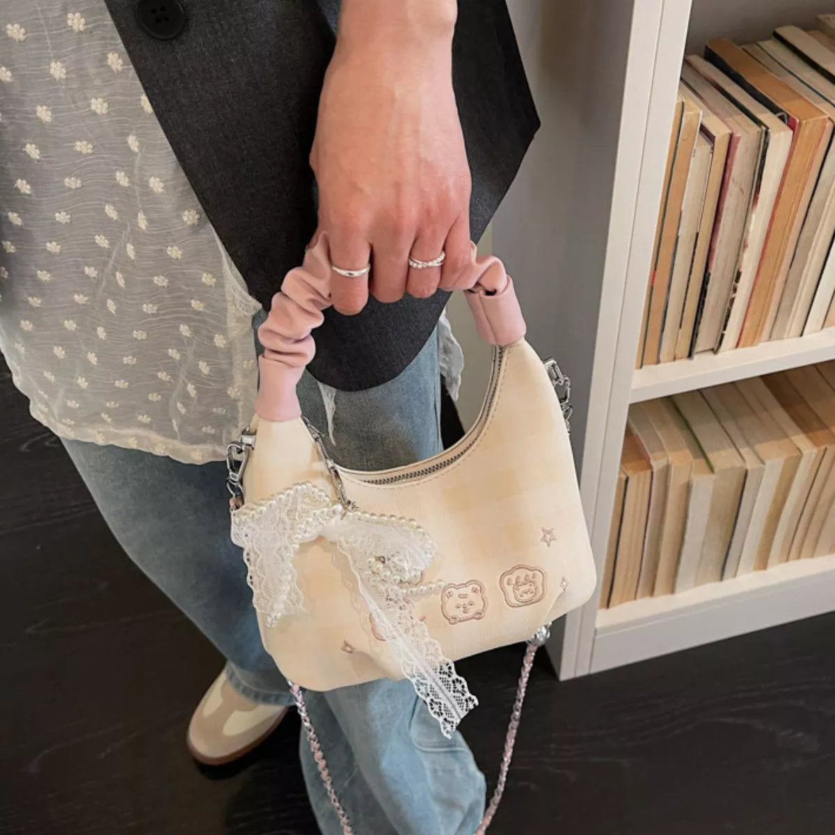 Ruched Handle Crossbody Bag