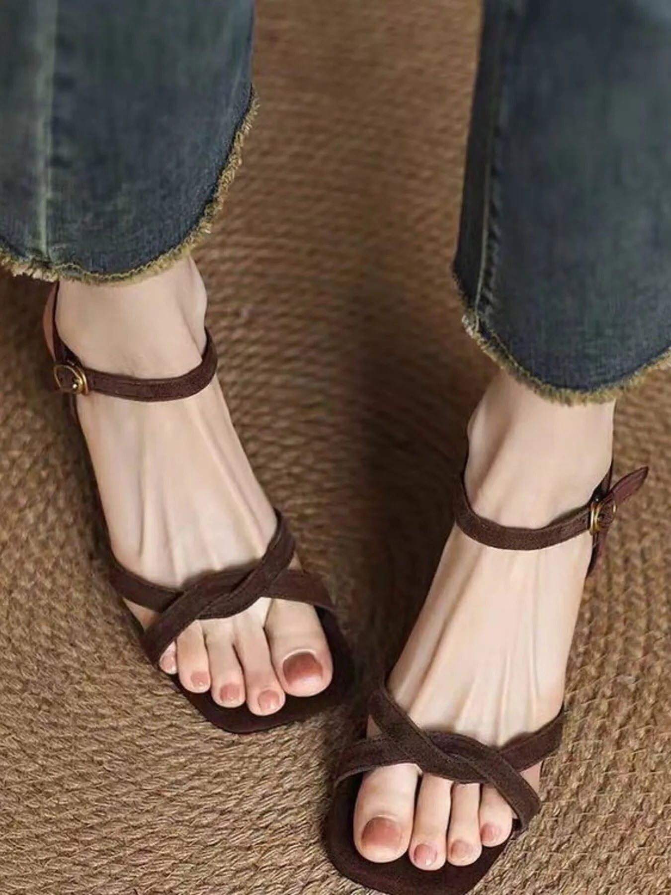 Strappy Low Heel Sandals