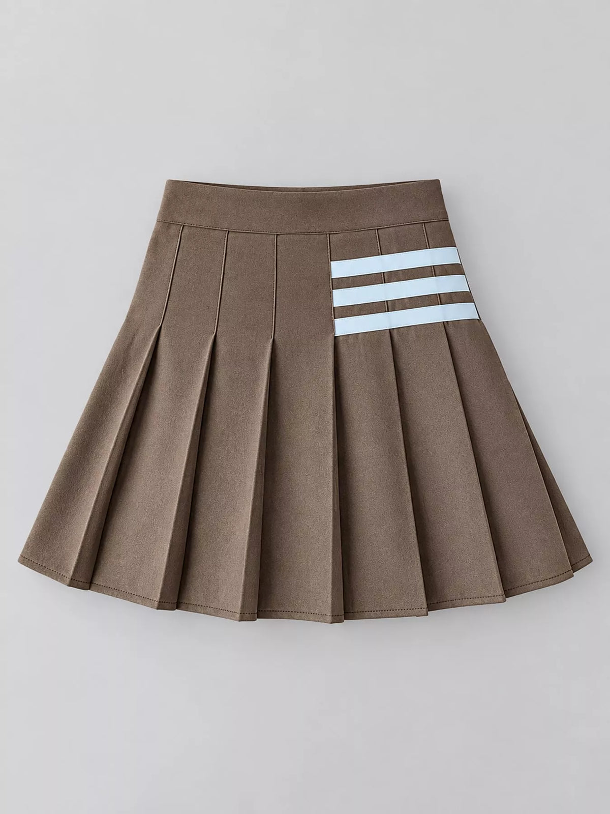 Contrast Stripe Pleated Mini Skirt