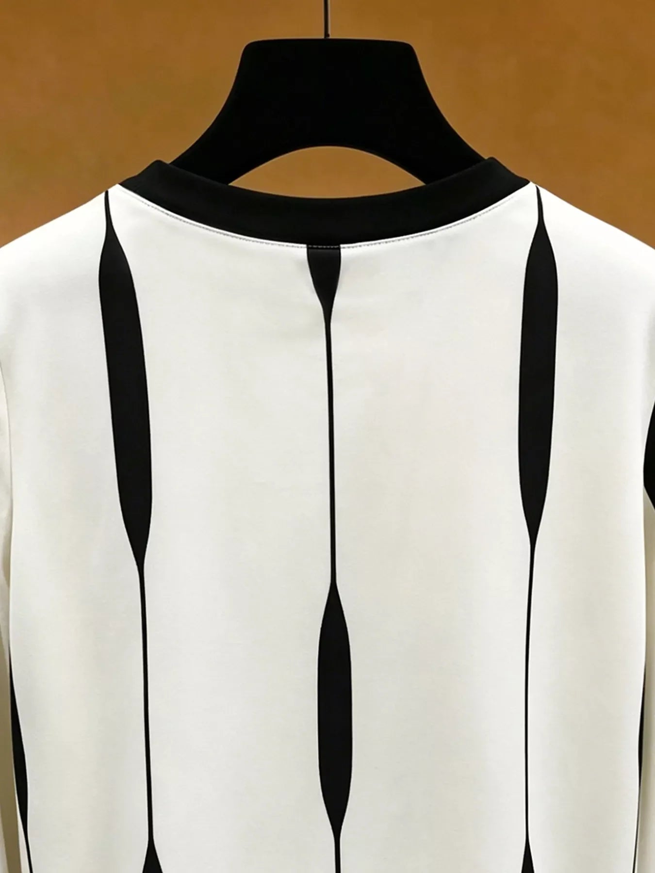 Contrast Vertical Stripe Long Sleeve Blouse