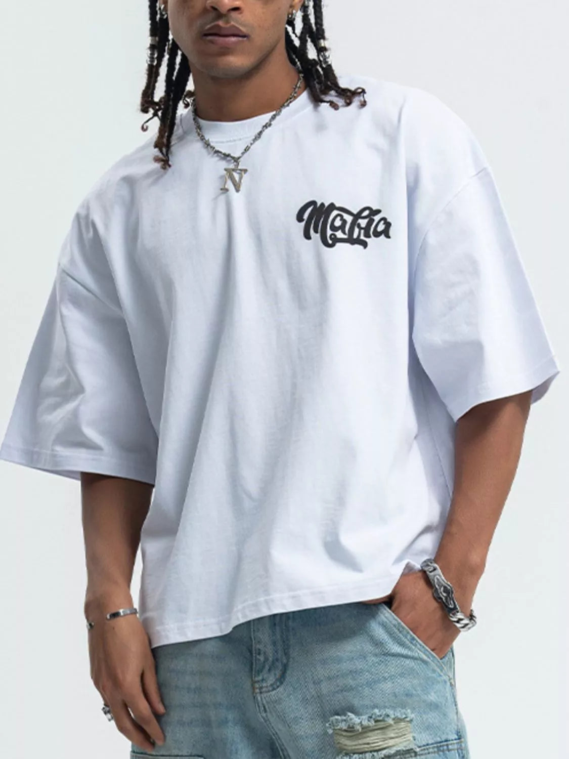 Men's Cartoon Round Neck Half Sleeve T-Shirt