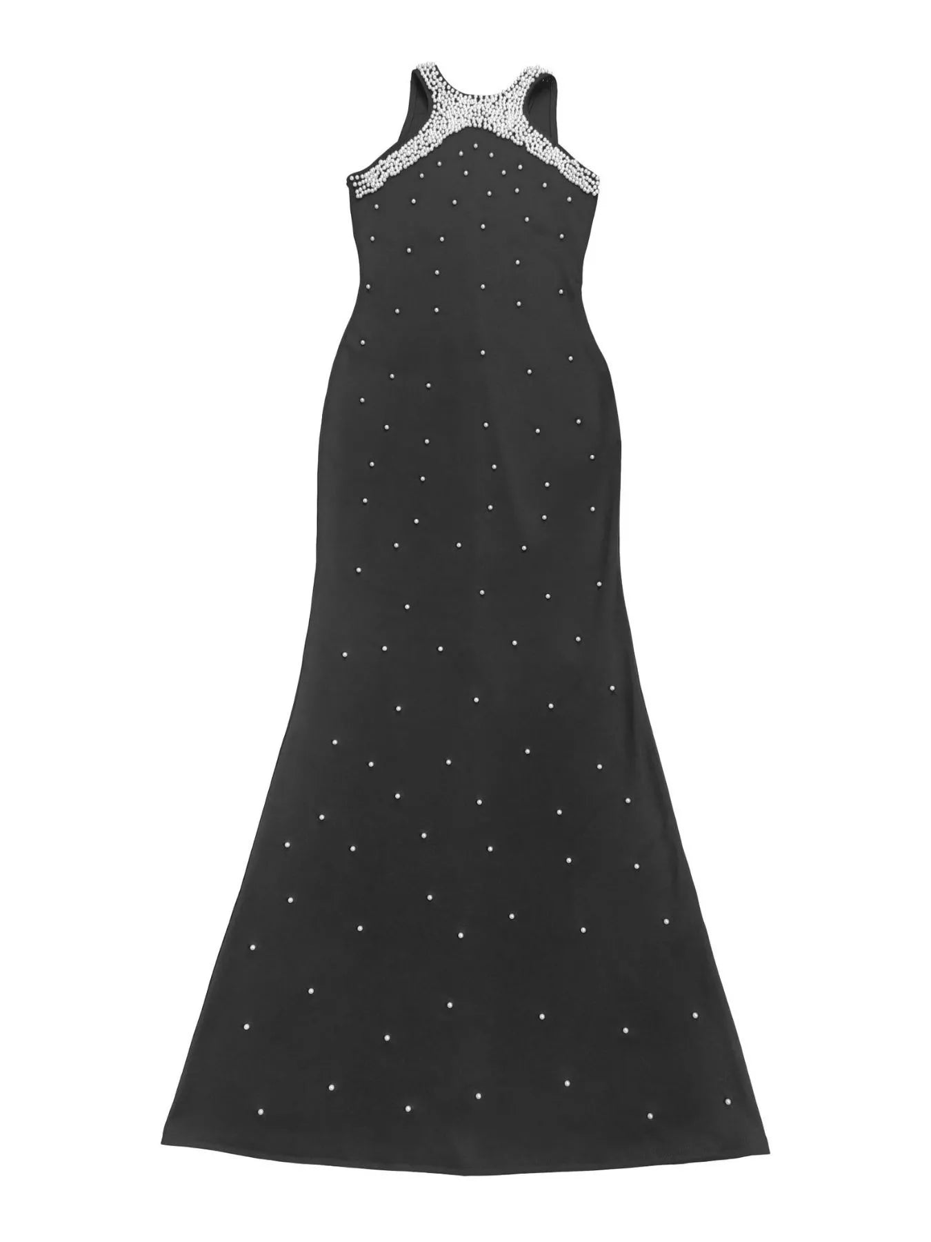 Pearl Detail Sleeveless Maxi Dress