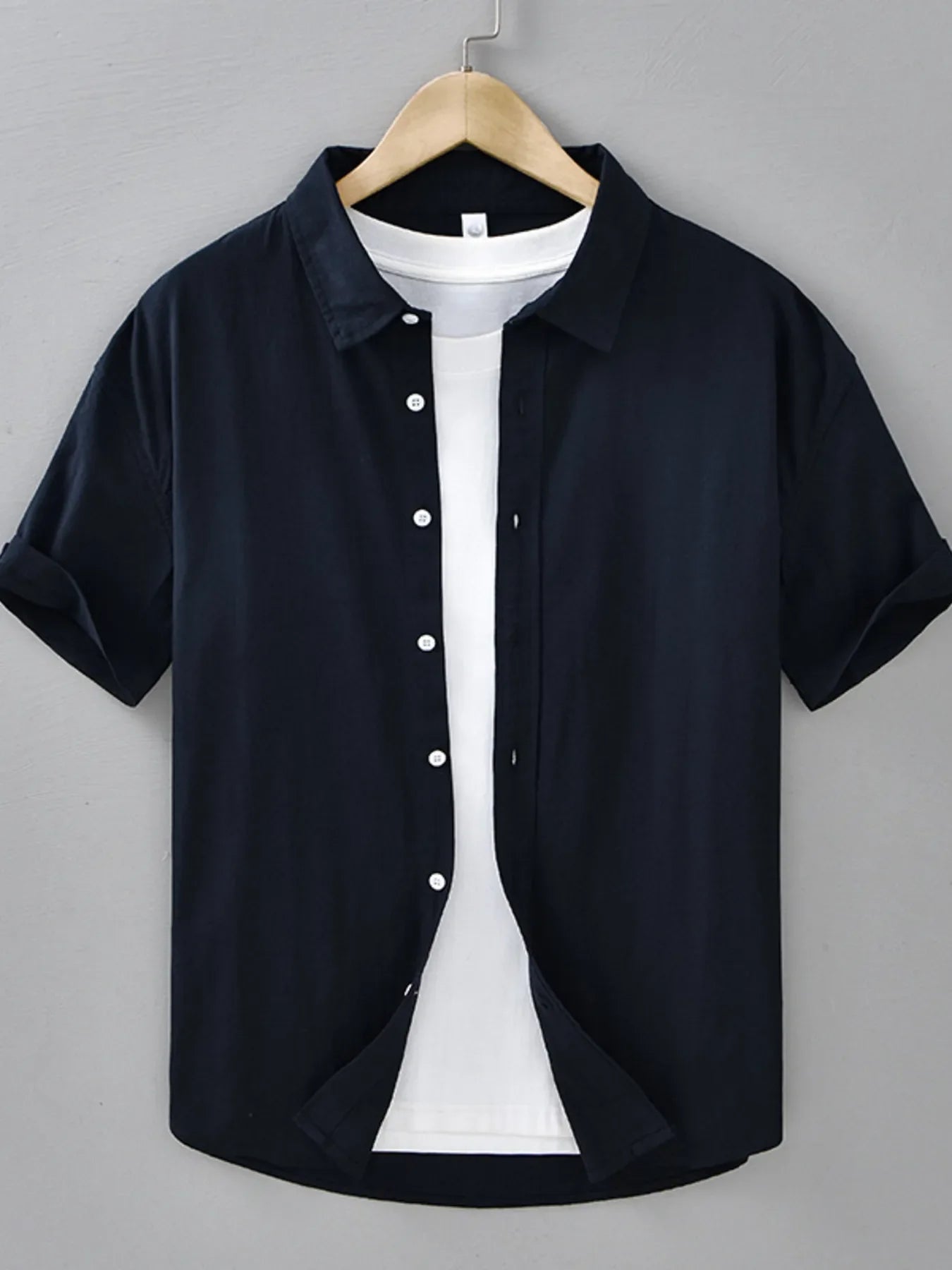 Men's Plus Size Button Up Short Sleeve Shirt